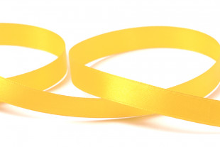 Лента атласная 12 мм ( 1/2 ") "Gamma" №015 желтый 33 метра